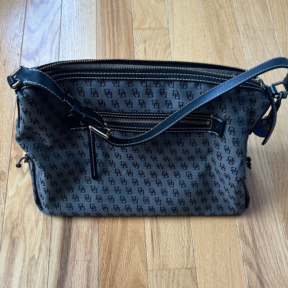 Dooney & Bourke Black and Gray Monogram Bag
